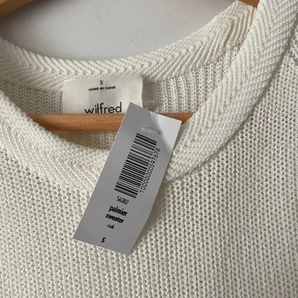 Aritzia Wilfred Palmier Side Split Knit Sleeveless Sweater Oak White Size Small - Picture 7 of 9